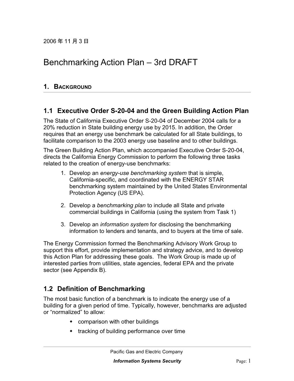 Benchmarking Action Plan 3Rd DRAFT