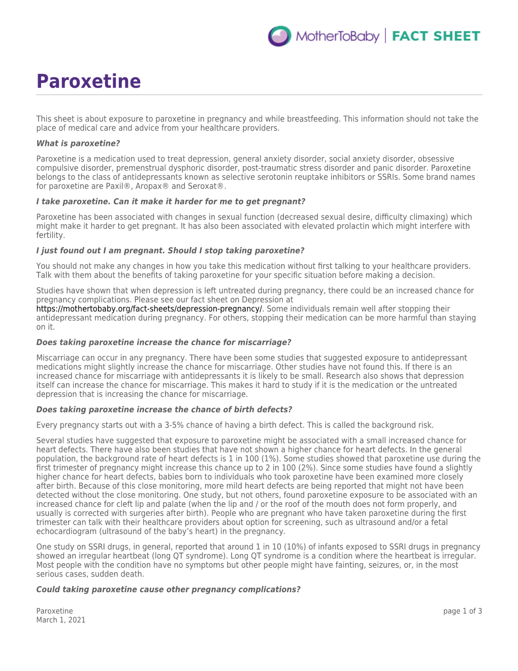 Paroxetine (Paxil)