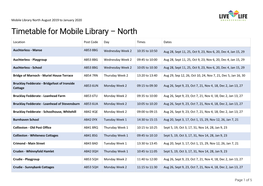 Mobile Library North August 2019 to January 2020