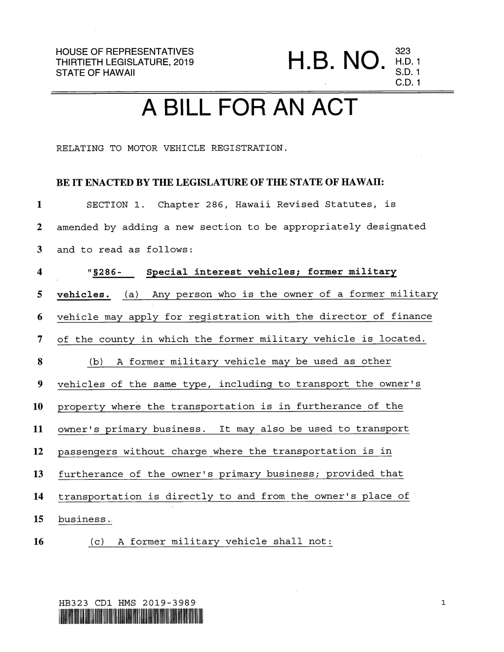 A Bill for an Act