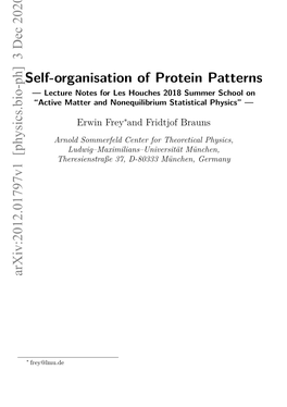 Self-Organisation of Protein Patterns Arxiv:2012.01797V1