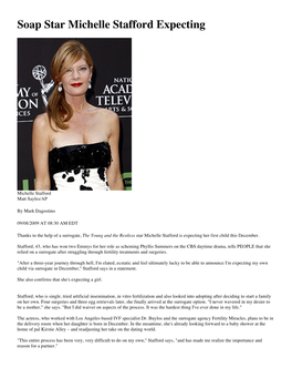 Soap Star Michelle Stafford Expecting