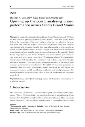 Analyzing Player Performance Across Tennis Grand Slams