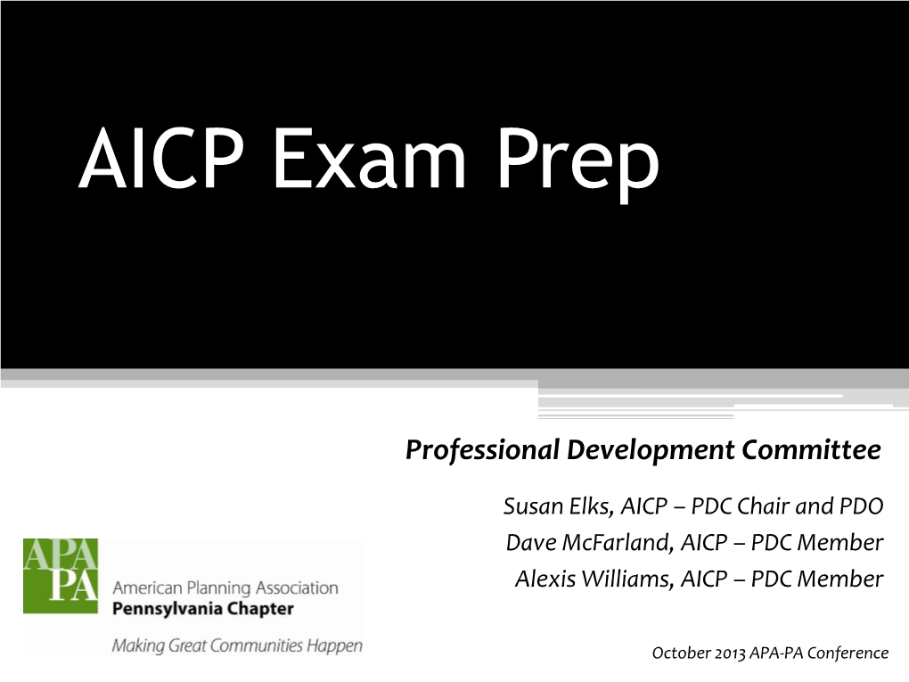 C6. Navigating AICP Exam