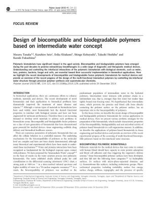 Design of Biocompatible and Biodegradable Polymers Based on Intermediate Water Concept