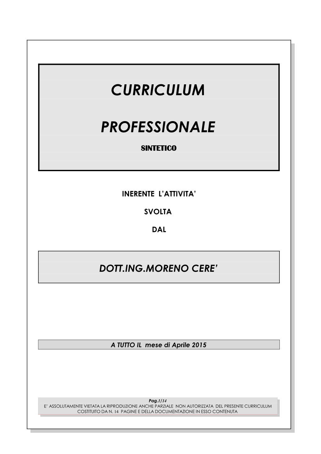 Curriculum Cerè