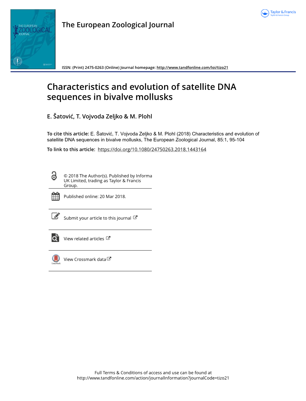 Characteristics and Evolution of Satellite DNA Sequences in Bivalve Mollusks