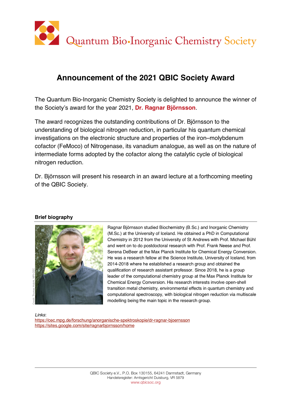 2021 Award Announcement (PDF)