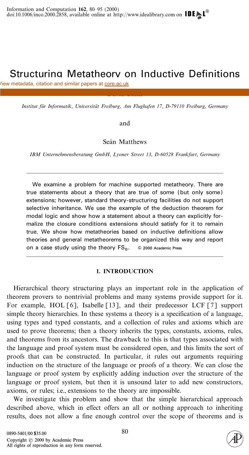 Structuring Metatheory on Inductive Definitions