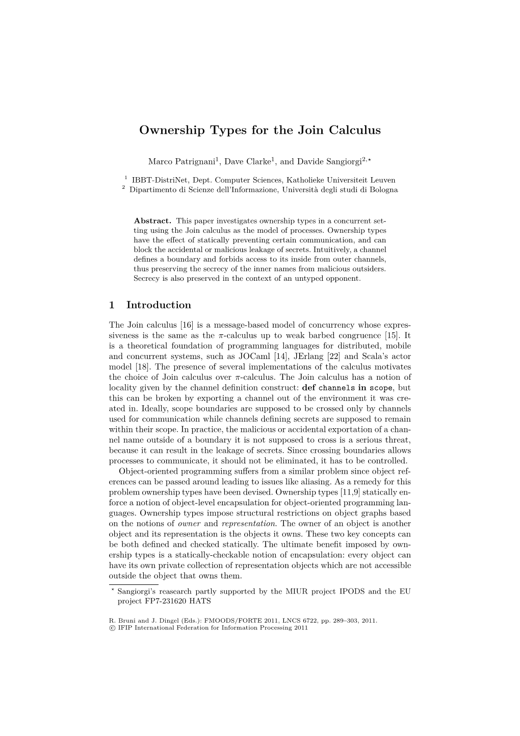 Ownership Types for the Join Calculus