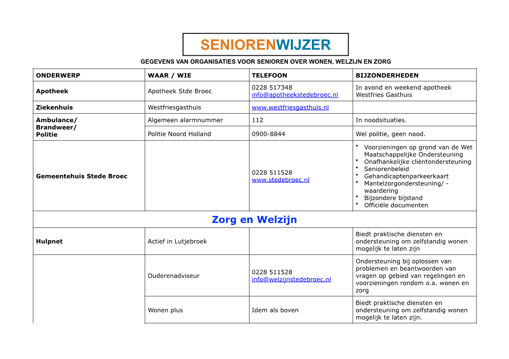 Seniorenwijzer Stede Broec