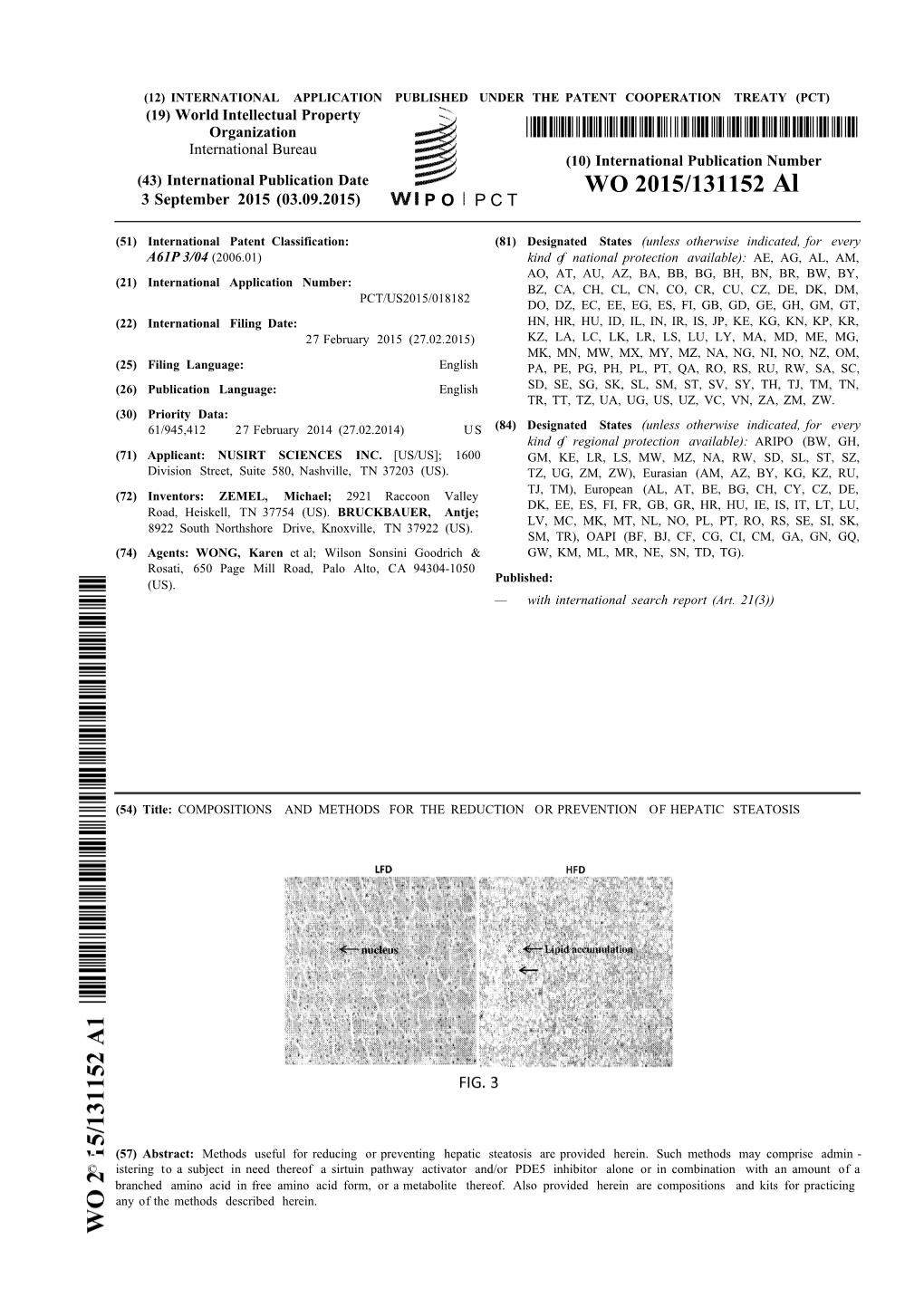 WO 2015/131152 Al 3 September 2015 (03.09.2015) P O P C T