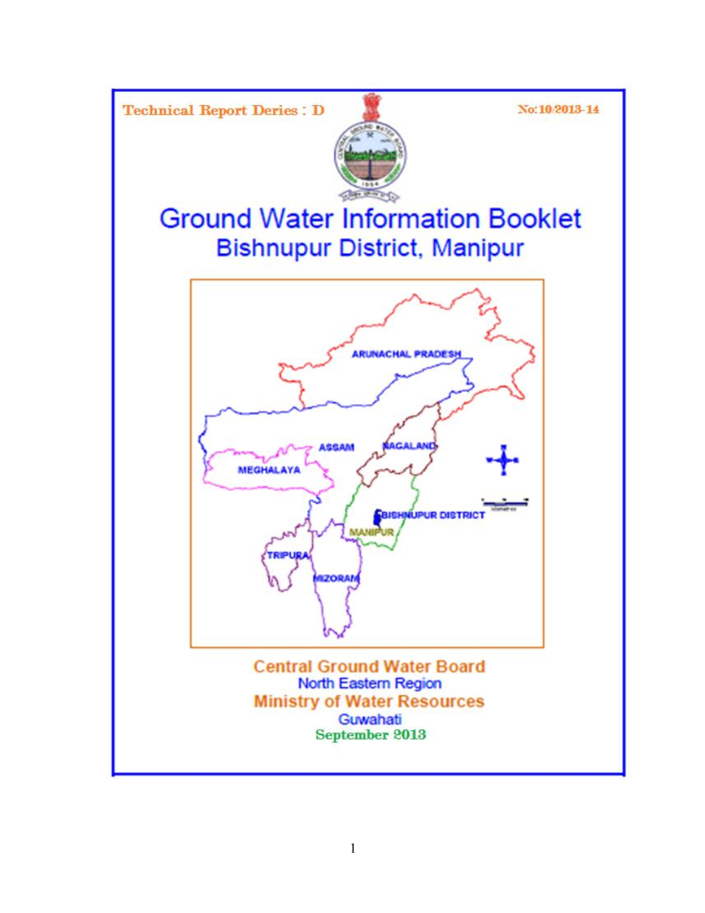 Ground Water Information Booklet, Bishnupur District, Manipur