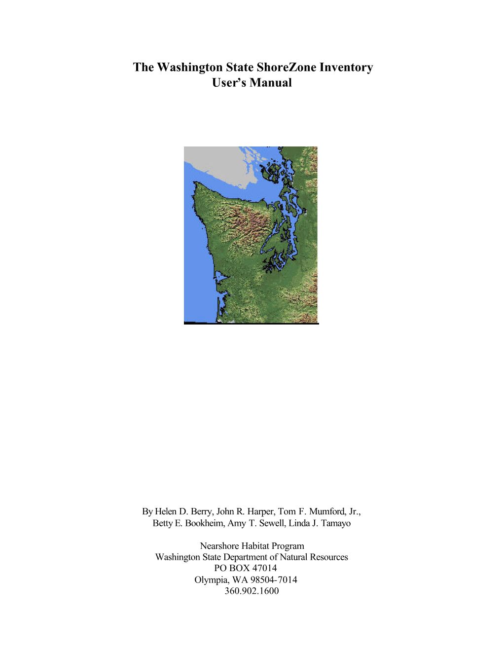 The Washington State Shorezone Inventory User's Manual