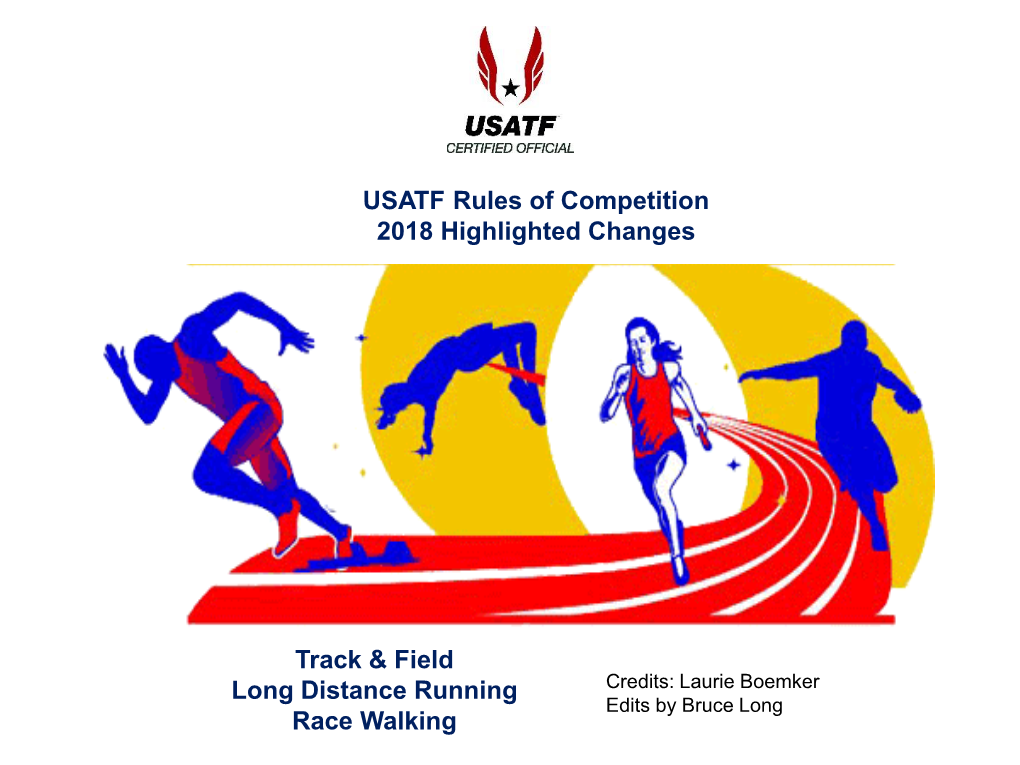 Track & Field Long Distance Running Race Walking USATF Rules Of