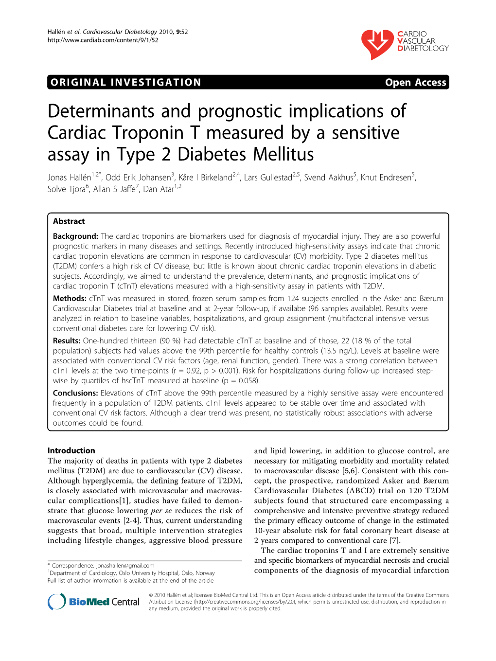 Determinants and Prognostic Implications Of
