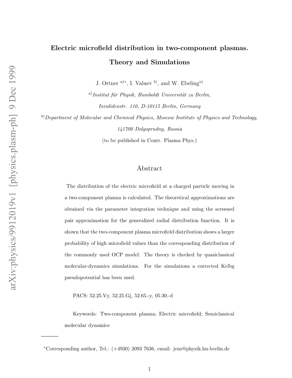 Electric Microfield Distribution in Two-Component Plasmas. Theory