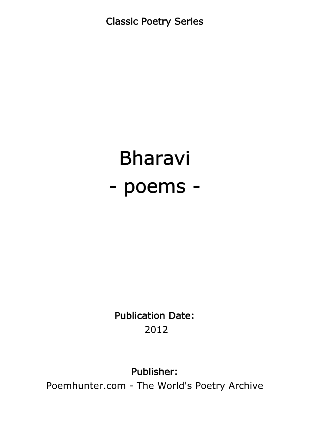 Bharavi - Poems