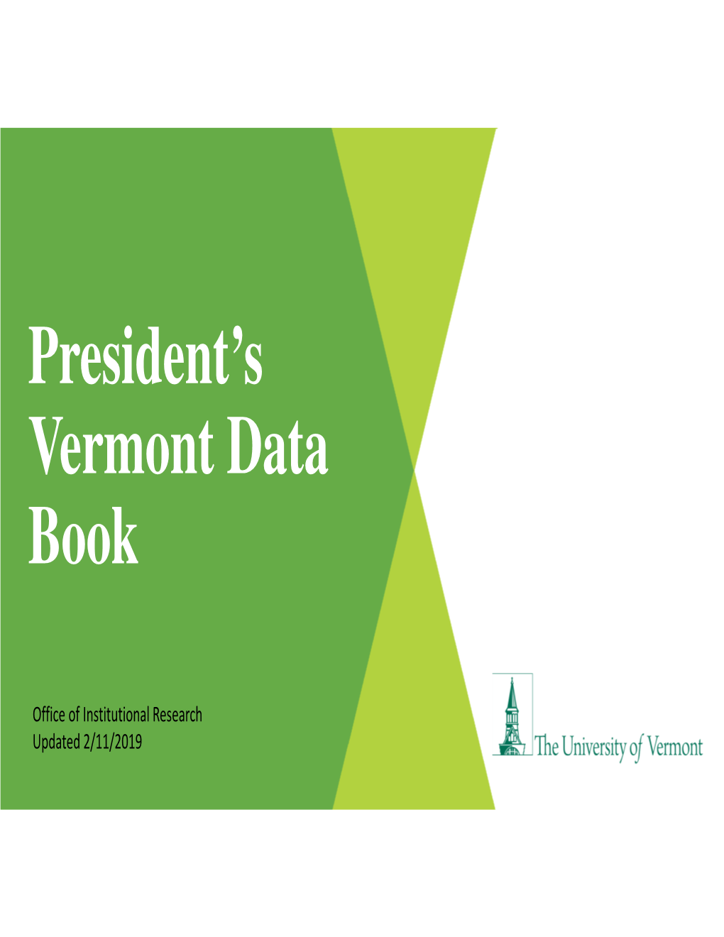 President's Vermont Data Book