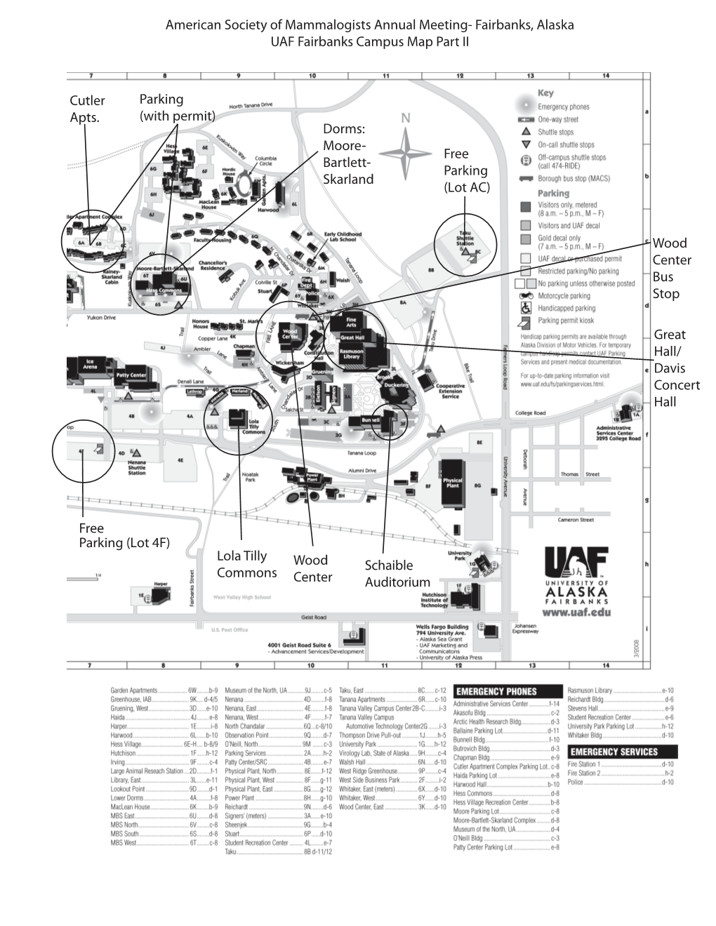 Fairbanks, Alaska UAF Fairbanks Campus Map Part II