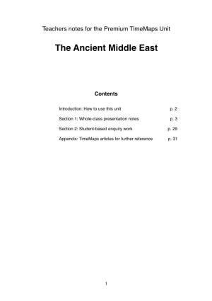 Ancient Middle East Teachers Notes