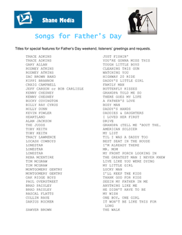Songs for Father's
