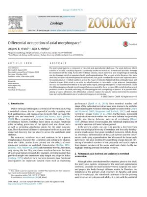 Differential Occupation of Axial Morphospace