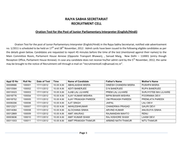 Rajya Sabha Secretariat Recruitment Cell