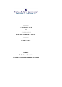 Consultation Paper on Public Inquiries