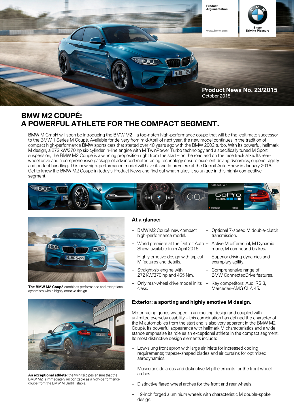 Bmw M2 Coupé: a Powerful Athlete for the Compact Segment