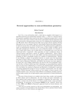 Several Approaches to Non-Archimedean Geometry