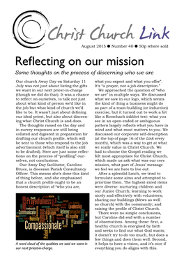 Reflecting on Our Mission Some Thoughts on the Process of Discerning Who We Are