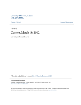 Current, March 19, 2012 University of Missouri-St