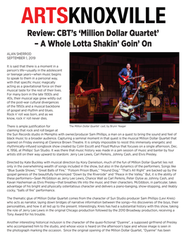 'Million Dollar Quartet' – a Whole Lotta Shakin' Goin' On