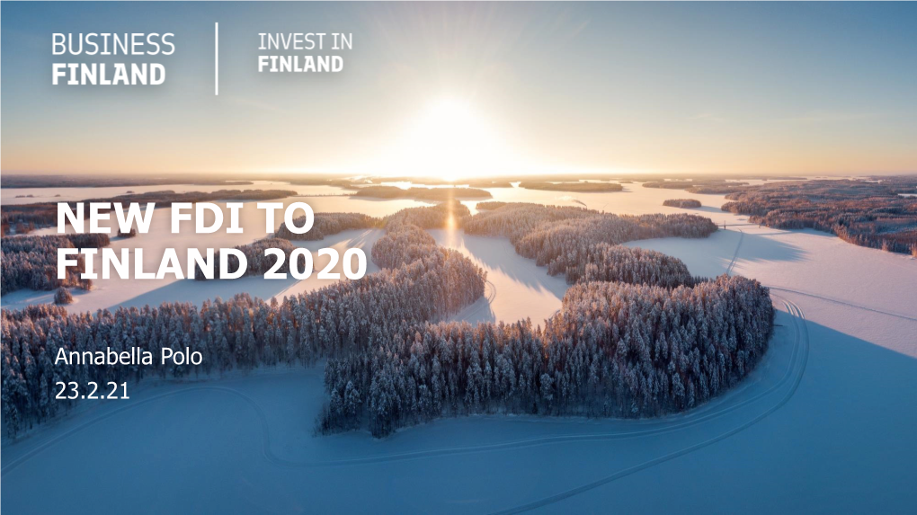 New Fdi to Finland 2020