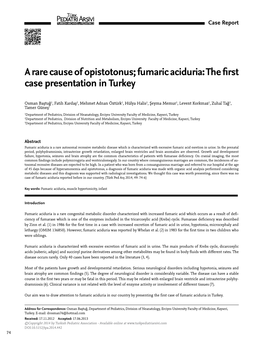 Fumaric Aciduria: the First Case Presentation in Turkey