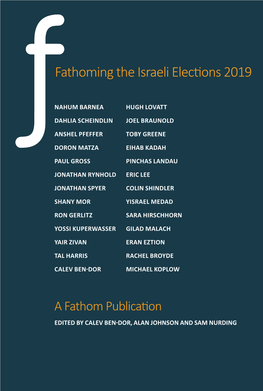 Fathoming the 2019 Israeli Election