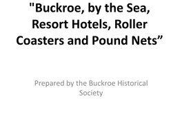 Buckroe, by the Sea, Resort Hotels, Roller Coasters and Pound Nets”