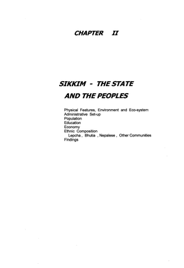 Sikkim - the State and the Peoples