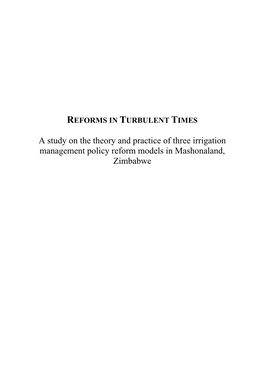 Reforms in Turbulent Times : a Study on the Theory and Practice of Three