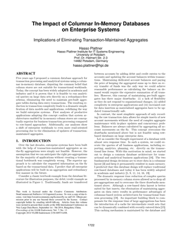 The Impact of Columnar In-Memory Databases on Enterprise Systems