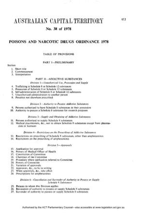 No. 38 of 1978 POISONS and NARCOTIC DRUGS ORDINANCE
