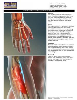 Radial Tunnel Syndrome (Entrapment of the Radial Nerve)