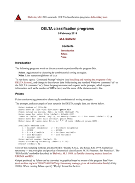 DELTA Classification Programs