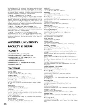 Widener University Faculty & Staff