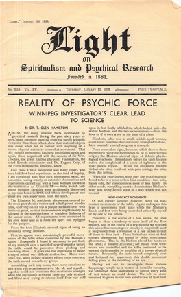 REALITY of PSYCHIC FORCE WINNIPEG INVESTIGATOR's CLEAR LEAD to SCIENCE by DR