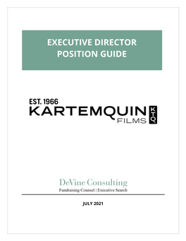 Executive Director Position Guide