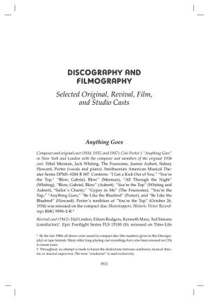 Discography and Filmography