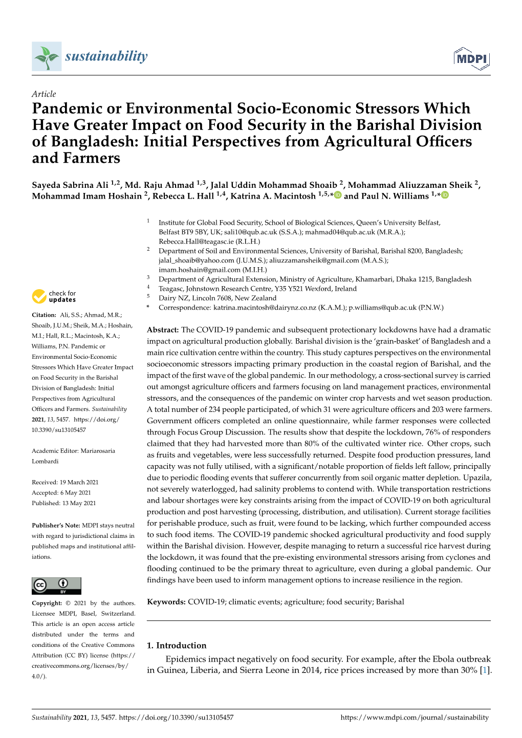 Pandemic Or Environmental Socio-Economic Stressors