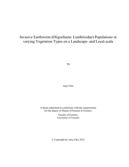 Populations in Varying Vegetation Types on a Landscape� and Local�Scale